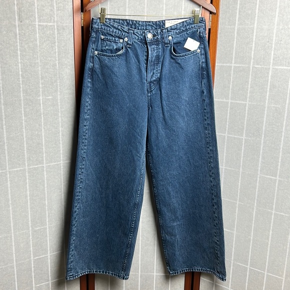 Rag & Bone Maya High Rise Ankle Wide Leg Bride Trail Blue Jeans Womens Size 28 - Picture 6 of 11